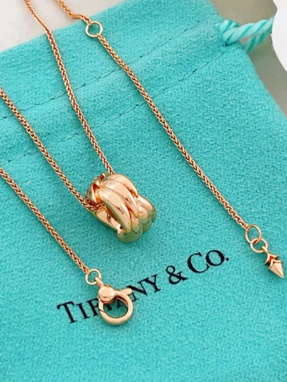 Tiffany & Co. Rose Gold Diamond-Set Wing Necklace